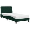 vidaXL Cama con colch&oacute;n terciopelo verde oscuro 80x200 cm