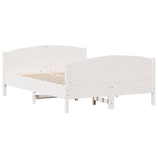 vidaXL Estructura de cama sin colch&oacute;n madera de pino blanca 150x200 cm