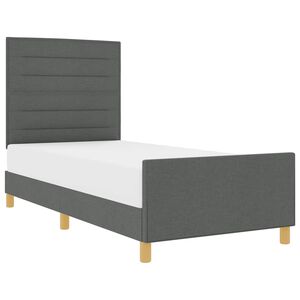 vidaXL Estructura de cama con cabecera Gris oscuro 100 x 200 cm tela