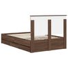 vidaXL Estructura de cama Roble Marr&oacute;n 120 x 200 cm Madera Ingenieril