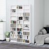 vidaXL Armario CDs madera contrachapada blanco brillo 102x23x177,5 cm