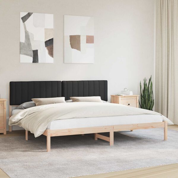 vidaXL Estructura de Cama con Cabecera Tapizada Negro 200 x 200 cm