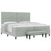 vidaXL Cama tipo Box Spring Gris claro 200 x 200 cm Terciopelo