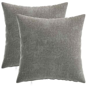 vidaXL Funda de almohada 2 uds. HEERLEN Gris oscuro 35 x 35 cm