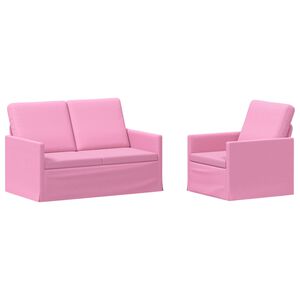 vidaXL Juego de Sof&aacute; 2 pcs Rosa Tela