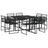 vidaXL Juego de comedor de jard&iacute;n 9 piezas rat&aacute;n sint&eacute;tico negro