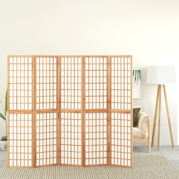 vidaXL Biombo plegable con 5 paneles estilo japonés 200x170 cm