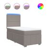 vidaXL Cama box spring con colch&oacute;n tela gris taupe 90x190 cm
