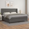 vidaXL Cama box spring con colch&oacute;n cuero sint&eacute;tico gris 200x200 cm