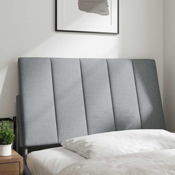 vidaXL Cabecero de cama acolchado Hanko tela gris claro 80 cm