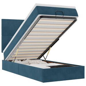 vidaXL Estructura cama otomana colchones terciopelo azul oscuro