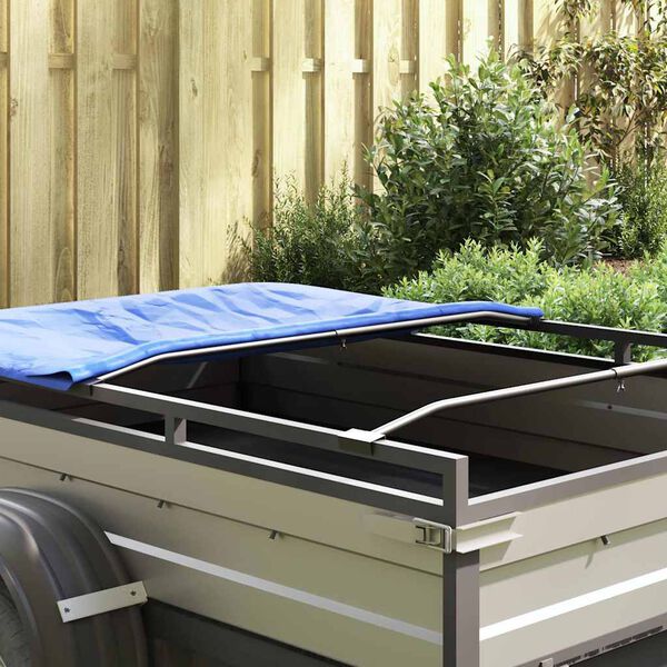 vidaXL adecuado para soporte de lona plana 3 pcs Plateado 130-210 cm