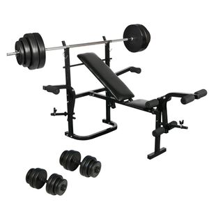 vidaXL Banca con mancuernas y pesas plegablr gimnasio en casa