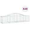 vidaXL Cestas de gaviones 20 uds forma de arco hierro 200x50x40/60 cm