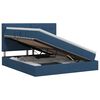 vidaXL Cama con almacenamiento y colch&oacute;n Azul 160 x 200 cm tela