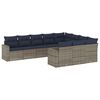 vidaXL Set de sof&aacute;s de jard&iacute;n 10 pzas con cojines rat&aacute;n sint&eacute;tico gris