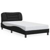vidaXL Estructura de cama sin colch&oacute;n Hvar cuero sint&eacute;tico negro 100x203 cm