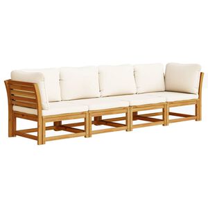 vidaXL Set de muebles de jard&iacute;n 4 pzs y cojines madera maciza acacia