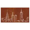 vidaXL Adorno de pared de jard&iacute;n acero corten dise&ntilde;o skyline 105x55 cm