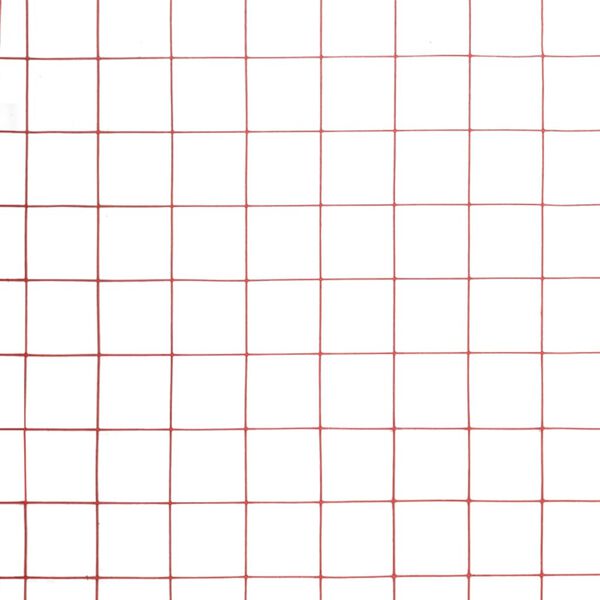 vidaXL Alambrada de gallinero acero revestimiento PVC rojo 25x1 m