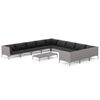 vidaXL Sof&aacute;s de jard&iacute;n 12 pzas cojines rat&aacute;n sint&eacute;tico gris oscuro