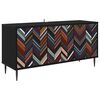 vidaXL Mueble de TV OMMEN 102 x 33 x 51 cm Roble Negro