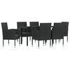 vidaXL Juego de comedor de jard&iacute;n 7 pzas rat&aacute;n sint&eacute;tico y acero negro