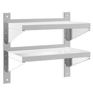 vidaXL Estante de pared acero inoxidable plateado 50x30x48 cm