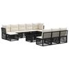vidaXL Conjunto de sof&aacute;s de jard&iacute;n 11 uds. Negro rat&aacute;n sint&eacute;tico