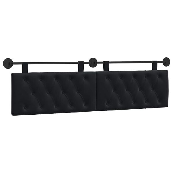 vidaXL Cabecera Colgante Negro 190 x 55 x 7 cm Terciopelo