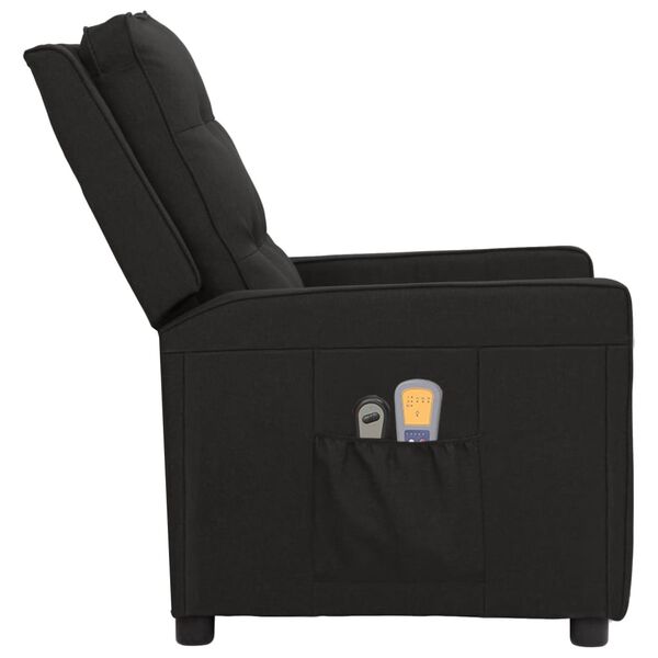 vidaXL Sillón de masaje eléctrico tela negro