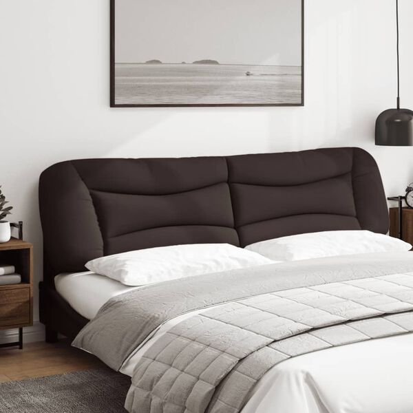 vidaXL Cabecero de cama acolchado Hvar tela marr&oacute;n oscuro 200 cm