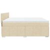 vidaXL Cama box spring con colch&oacute;n tela color crema 200x200 cm