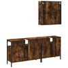 vidaXL Set de muebles ba&ntilde;o 3 pzas madera contrachapada roble ahumado