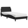 vidaXL Cama con colch&oacute;n Dover cuero sint&eacute;tico negro 90x200 cm
