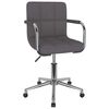 vidaXL Silla de comedor giratoria de tela gris taupe