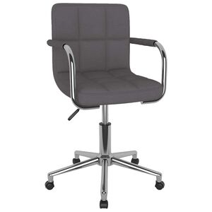 vidaXL Silla de comedor giratoria de tela gris taupe