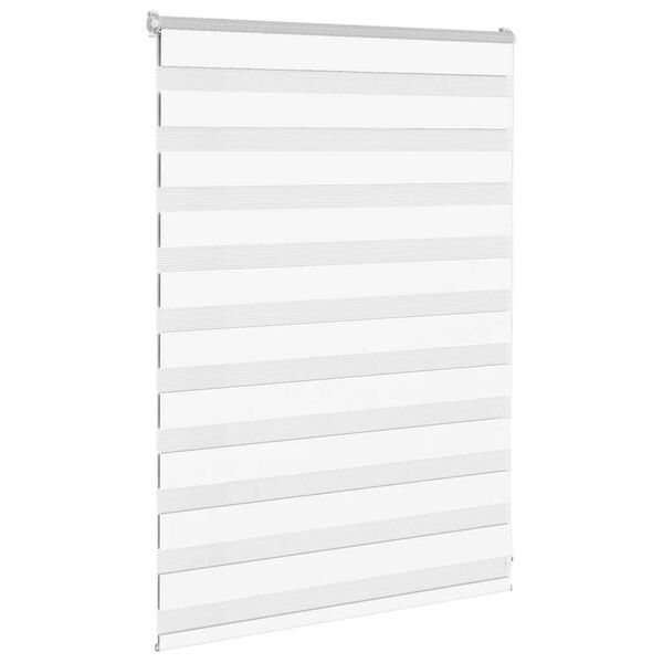 vidaXL Estor cebra blanco 115x100 cm tejido ancho 110,9 cm poli&eacute;ster