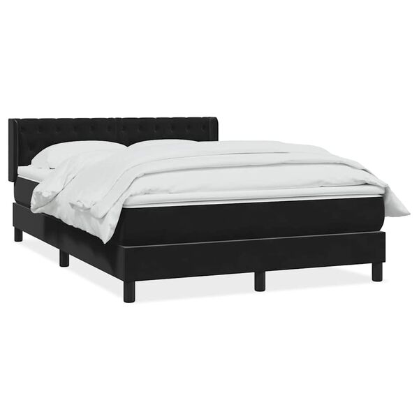 vidaXL Cama box spring con colch&oacute;n terciopelo negro 160x210 cm