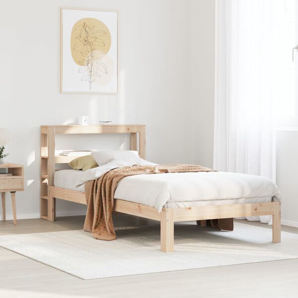 vidaXL Estructura de cama con cabecero madera maciza pino 100x200 cm