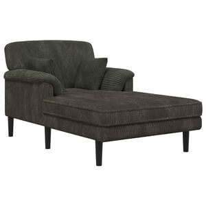 vidaXL Chaise longue Gris antracita Tela de pana