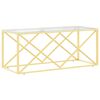vidaXL Mesa de centro acero inoxidable y vidrio 110x45x45 cm
