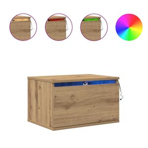 vidaXL Mesita de noche de pared Roble artesanal 50 x 36 x 30 cm