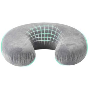 vidaXL Almohada de viaje para el cuello Gris Espuma Viscoel&aacute;stica