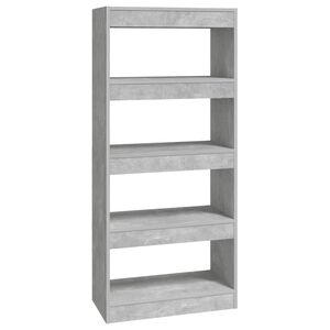 vidaXL Estanter&iacute;a madera contrachapada gris hormig&oacute;n 60x30x135 cm