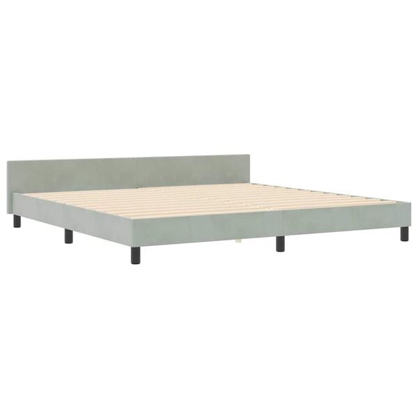 vidaXL Cama tipo Box Spring Gris claro 200 x 200 cm Terciopelo