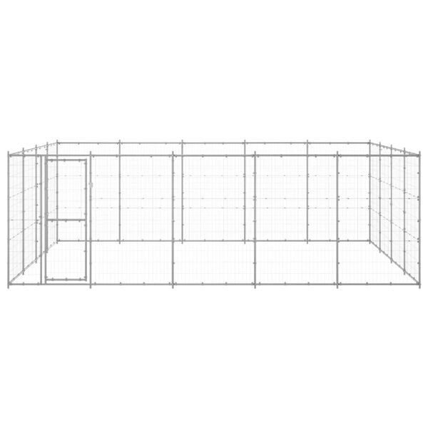 vidaXL Perrera de exterior de acero galvanizado 24,2 m&sup2;