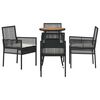 vidaXL Conjunto de Comedor de Jard&iacute;n 5 pcs Negro Polirat&aacute;n