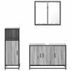 vidaXL Set de muebles de ba&ntilde;o 3 pzas madera contrachapada gris sonoma