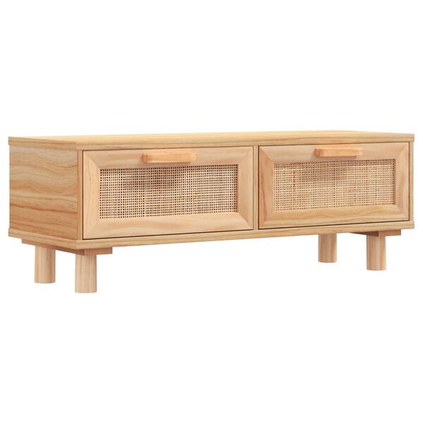 vidaXL Mesa de centro madera contrachapada y pino marr&oacute;n 80x40x30 cm